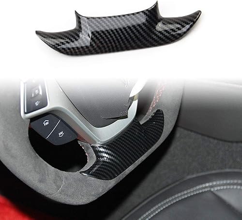 Cubierta de volante con aspecto de fibra de carbono, accesorios para Chevrolet Corvette C7 2014 2015 2016 2017 2018 (pequeño)
