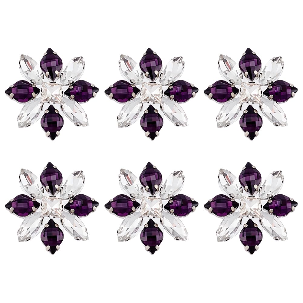 Patchs thermocollants fleurs strass violet foncé pour réparer et sublimer un tissu abîmé