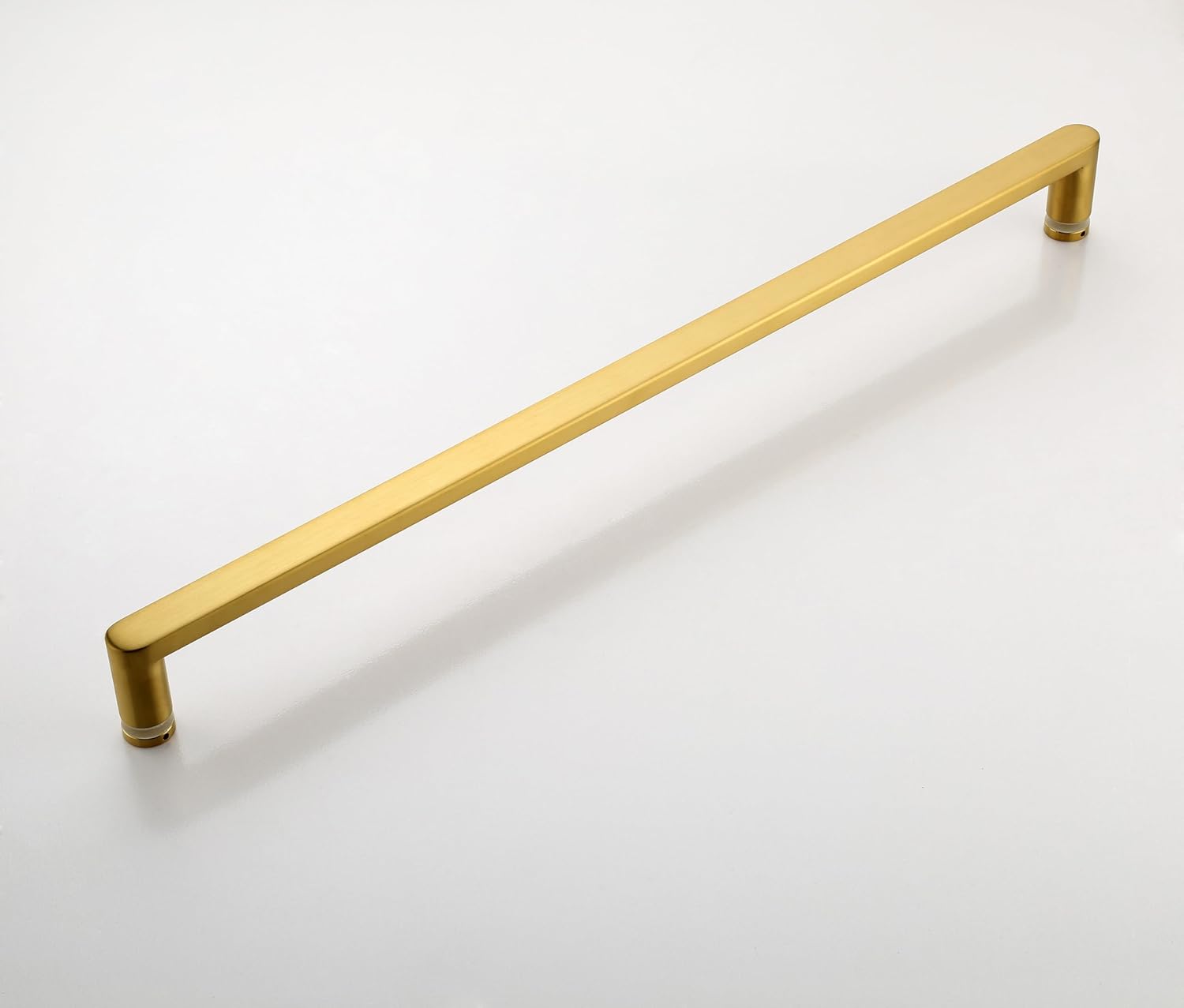 Glass Shower Door Handle 600mm/24 inches Round Corner Single Side Towel Bar 304 Stainless Steel for 1/4" to 1/2" Thickness Glass - Brushed Gold 24 inch Rectangle Handle Brushed Gold