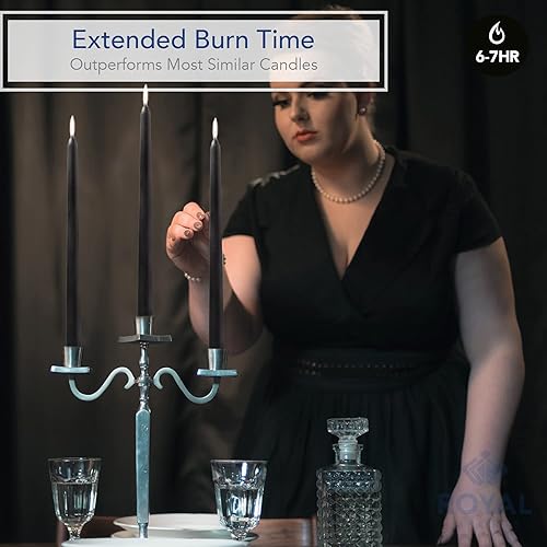 Miniatura 5 de Royal Imports Velas cónicas sin perfume, elegantes de calidad premium, sin goteo y sin humo, velas de cena sumergidas a mano para bodas, vacaciones,