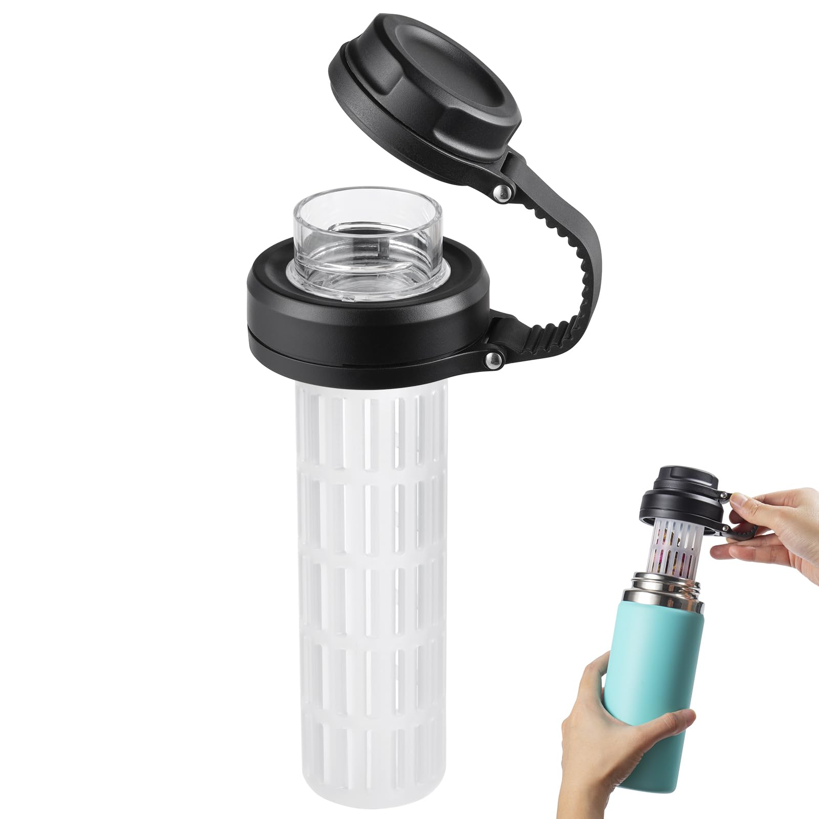 Lid for Hydro Flask Wide Mouth, Lids with Fruit Infuser Insert for Hydro Flask Water Bottle, Flip Top Lids Water Bottle Accessories