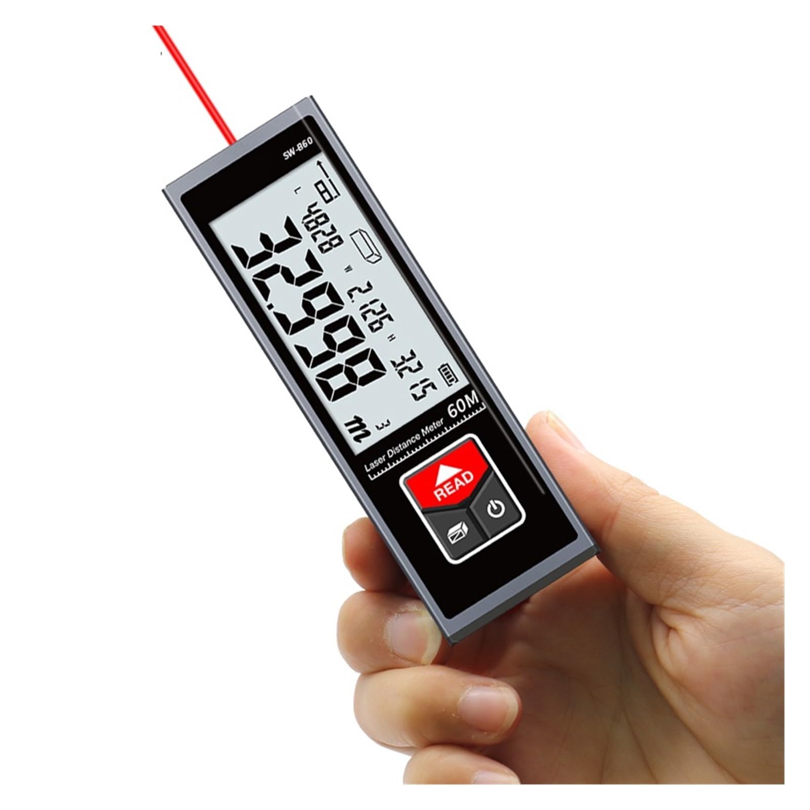 Mini medidor de Distancia láser, telémetro Recargable, 40M, 50M, 60M, telémetro, Ruleta electrónica, Cinta métrica, probador Alta precisión(SW-B60)