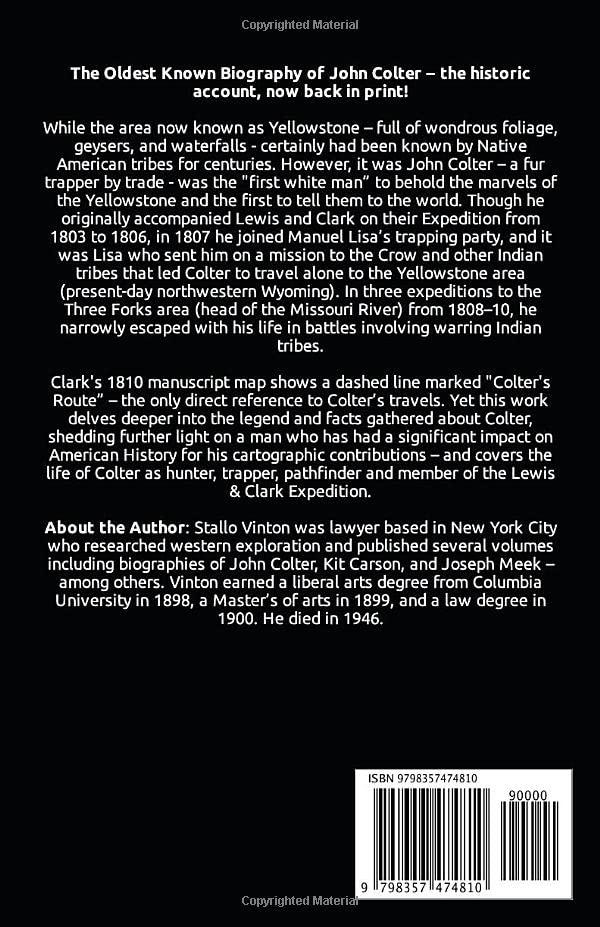 The Biography of John Colter: The Discoverer of Yellowstone Park - view 2
