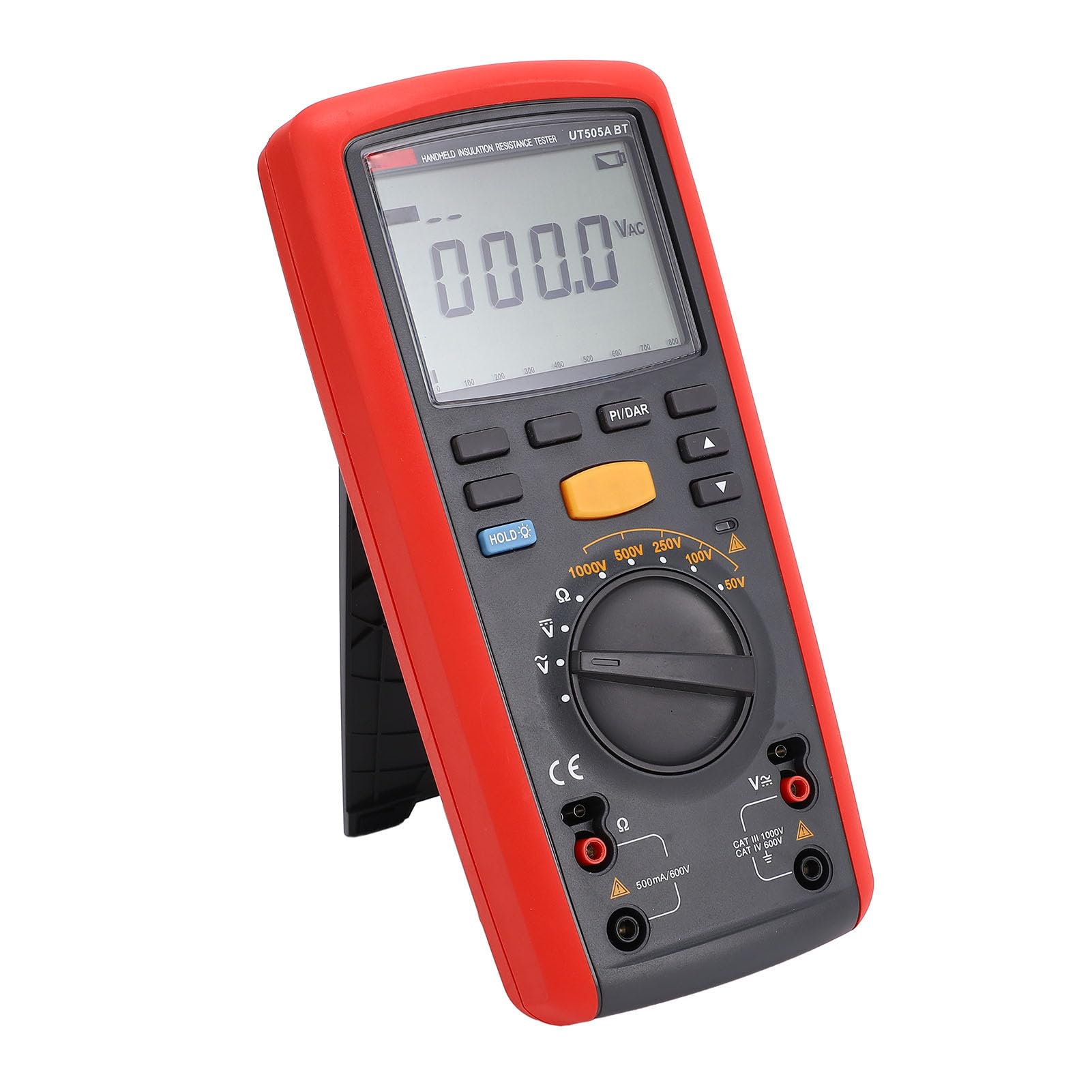 ViaGasaFamido Tragbarer Digitaler Isolationswiderstandstester, UT505A Megaohmmeter mit Drahtloser Datenübertragung und Hochspannungsalarm für die Inspektion Elektrischer Komponenten