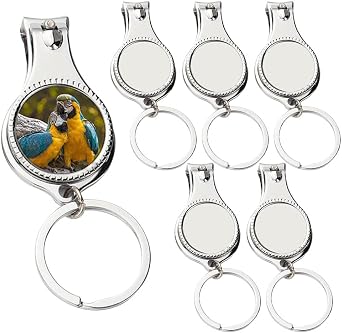 6 Pcs Sublimation Blanks Keychains Nail Clipper Metal Bottle Opener Heat Transfer Keychains DIY Blank Key Chains