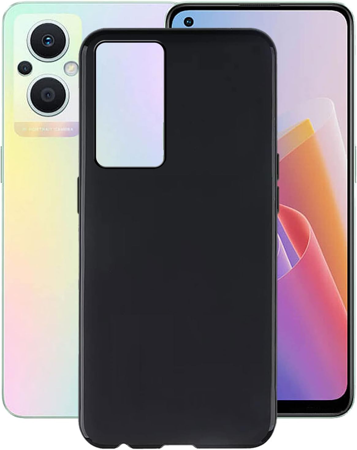 Case for Oppo F21 Pro 5G, KJYF Shockproof Bumper Cover 360° Drop Protection Case Full Body Ultra-Thin Soft Silicone Phone Case for Oppo F21 Pro 5G (6.43″) – Black