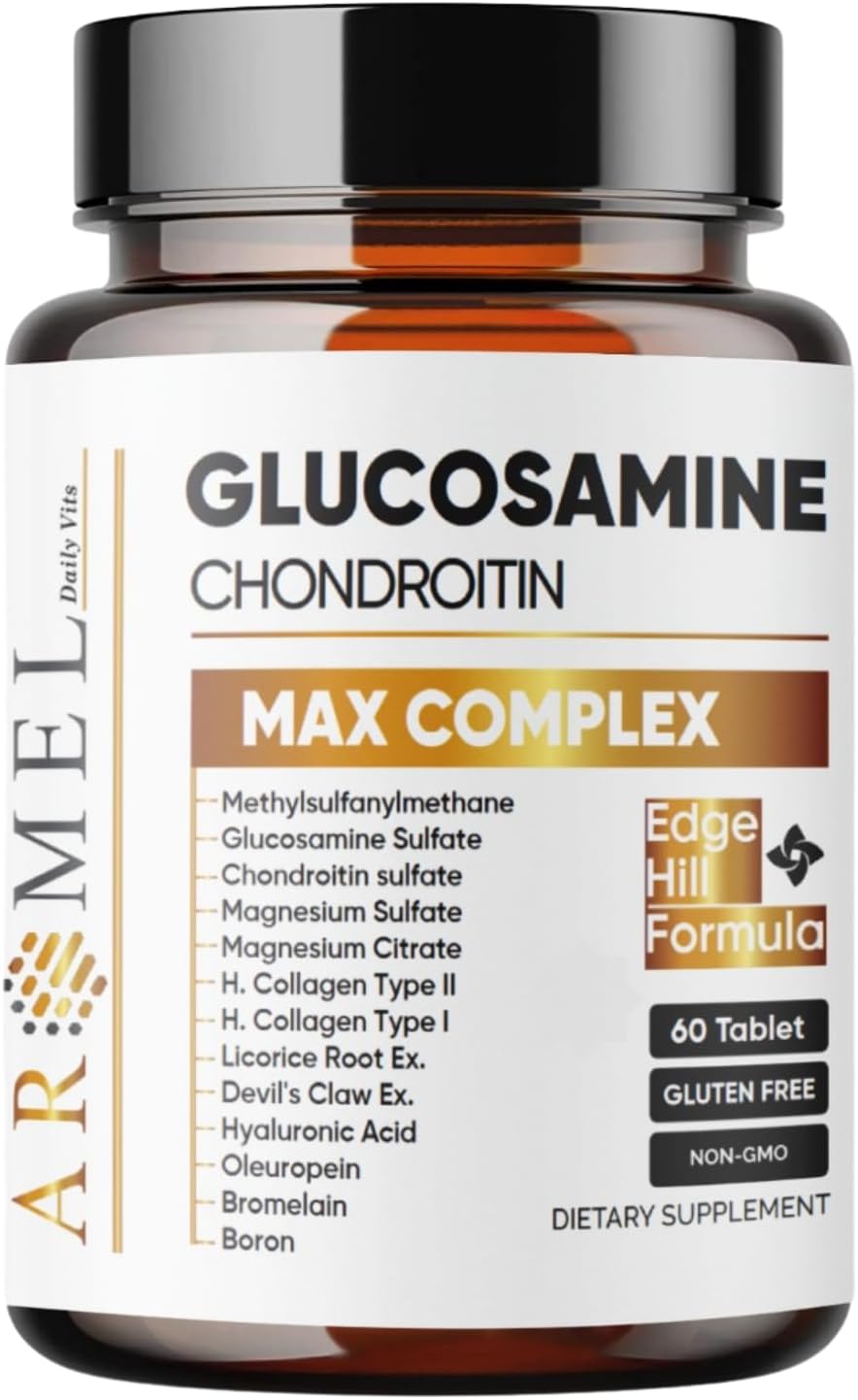 aromel Glucosamine Chondroitin | Turmeric | Msm | Joint Support | Supplement for Relief | 60 Tablets | for | Bones | Back | Knees | Hands