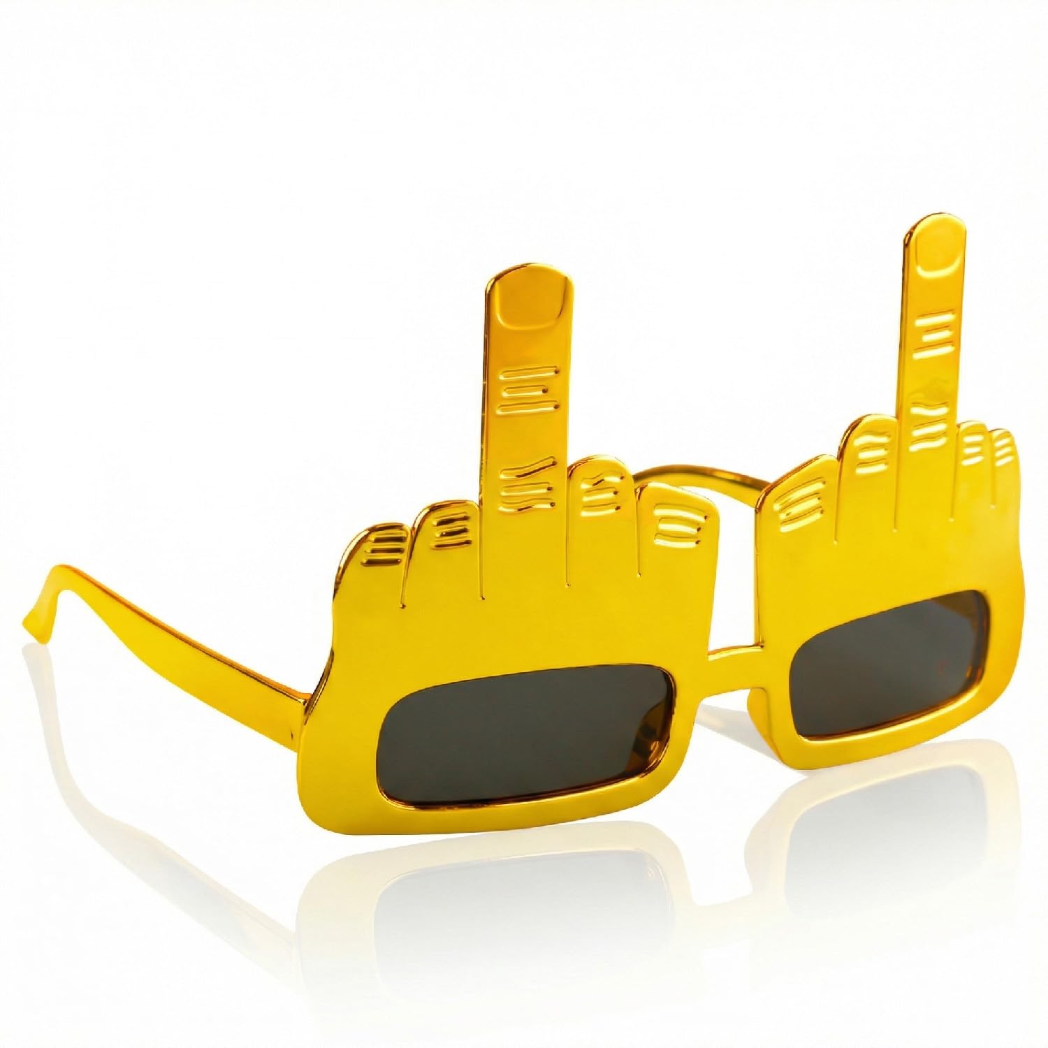 Tabanzhe Funny Party Sunglasses with Middle Finger,Golden Novelty Party Eyeglasses,Creative Middle Finger Sunglasses Photo Props for Rave Parties Halloween Costume Masquerade