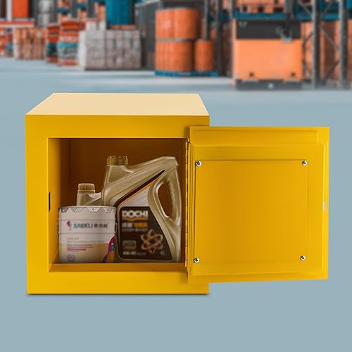 Miniatura 5 de DYRABREST Gabinete de almacenamiento de seguridad para líquidos, gabinete de combustible seguro contra incendios de 2 galones, gabinete a prueba de