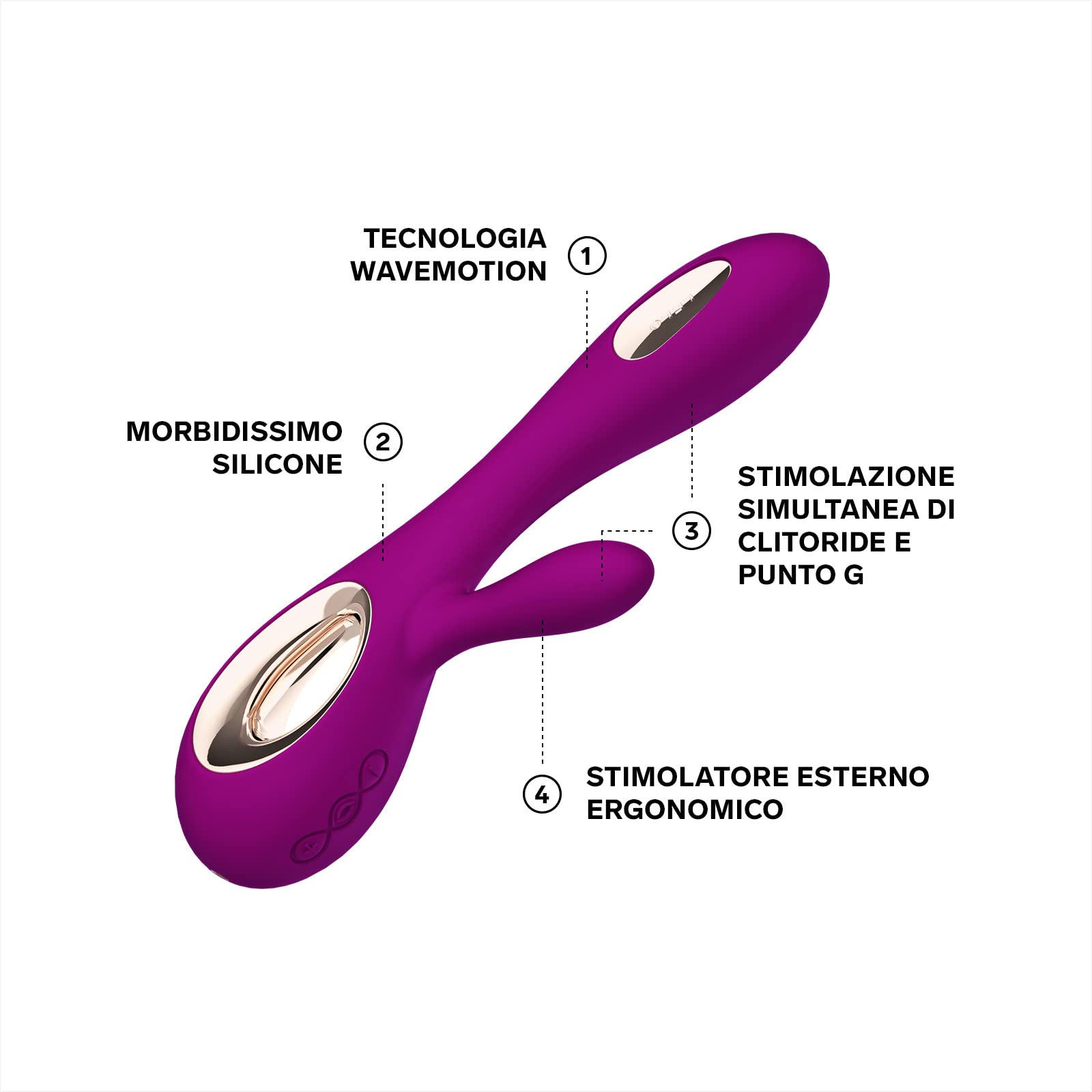 LELO SORAYA Wave Vibratore Rabbit Lussuoso con Tecnologia Wavemotion, Sex Toy per Stimolazione Interna ed Esterna, Vibratori Clidoride Donna, Vibratoreper Donna, Deep Rose