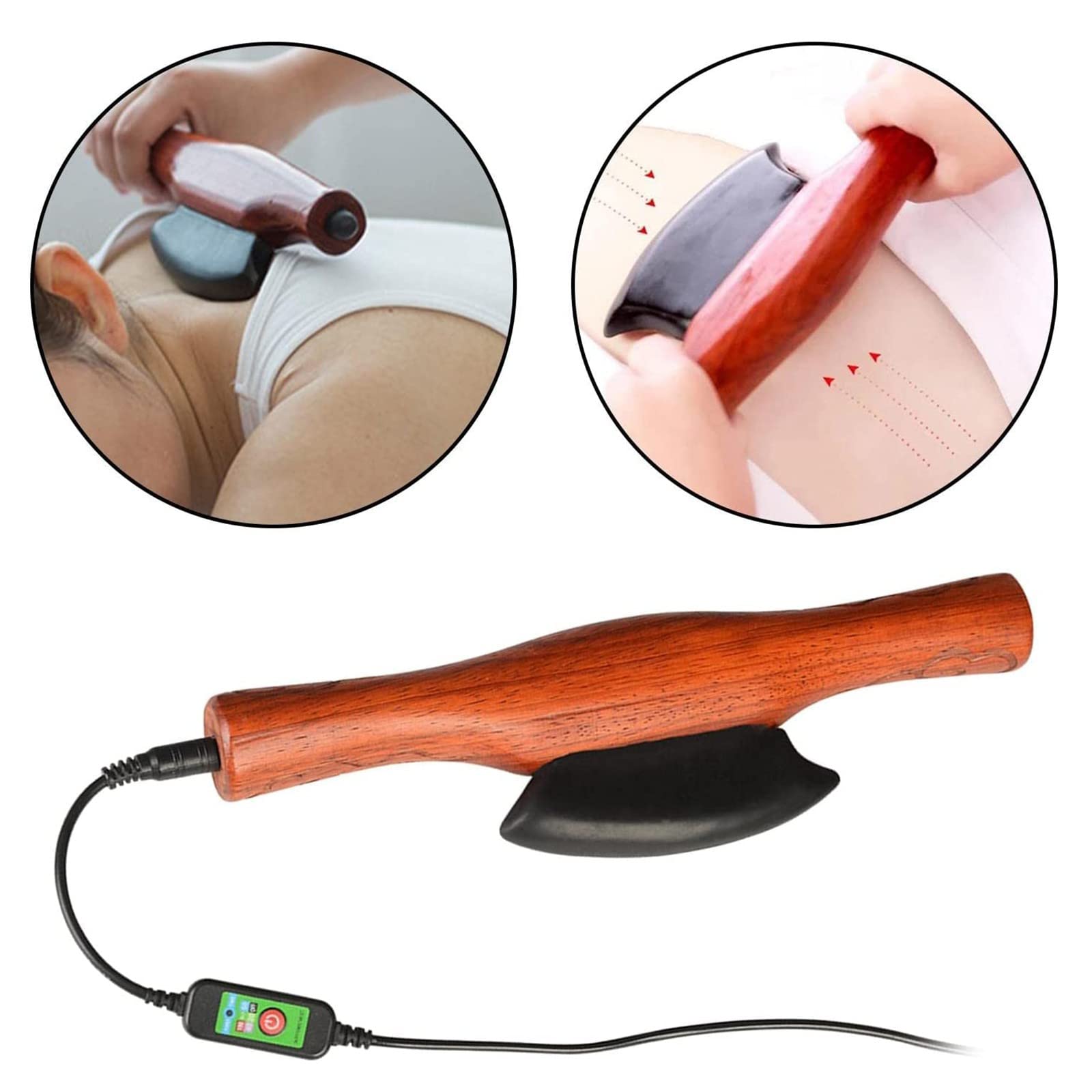 Herramienta eléctrica Gua Sha de Piedra Caliente, Herramienta de Masaje de Tabla de raspado, Tabla de Masaje Guasha Adelgazante, raspador Gua Sha, Herramienta de Terapia de Masaje Corporal
