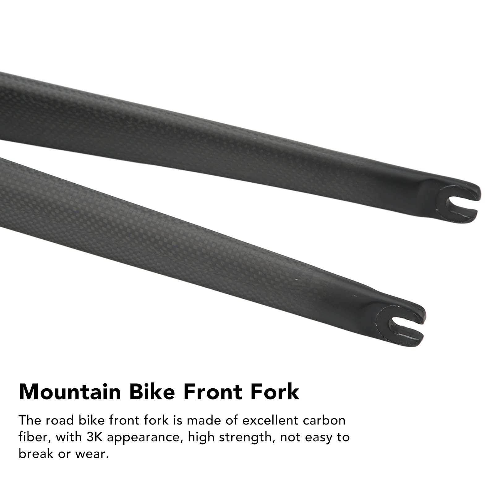 Forcella per Bici da Strada 700C, Forcella Rigida in Fibra di Carbonio, Strisce 3K Sgancio Rapido C Cerchione Freno Forcella Rigida Tubo Dritto, Forcelle Anteriori Superleggere Mountain Bike