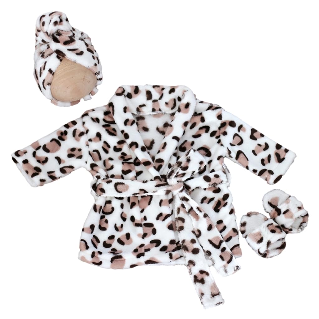 Jsghgdf Leopard Print Soft & Adjustable Newborn Photography Bathrobe Cozy & Versatile Baby Sleepsuit Provide Warmth & Comfort For Your Baby