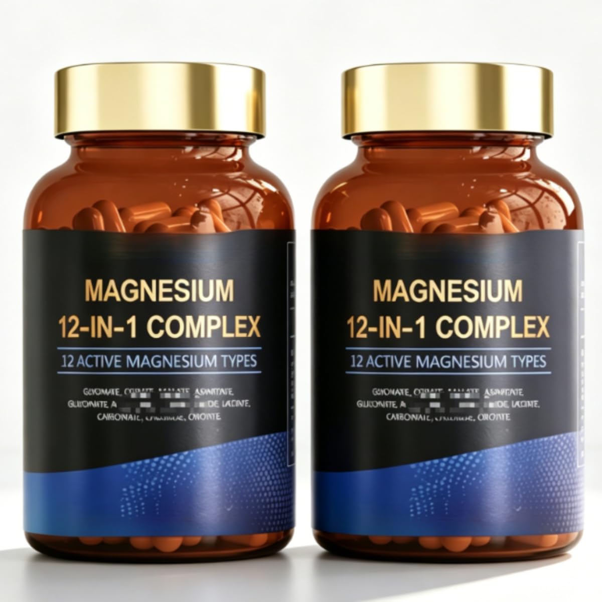 【Complesso di magnesio 12 in 1】Migliora l'assorbimento del magnesio（2 PZ） | sostenere la salute delle ossa e dei muscoli; ridurre i depositi di calcio nei vasi sanguigni; non OGM, senza glutine