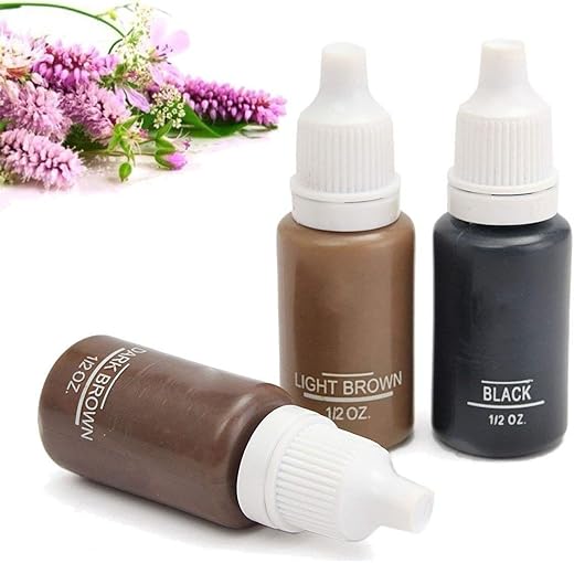 Permanent Makeup Micro pigments Set Tattoo Ink Cosmetic 15ml Kit for Tattoo Eyebrow Lip Make-up Color (Black)