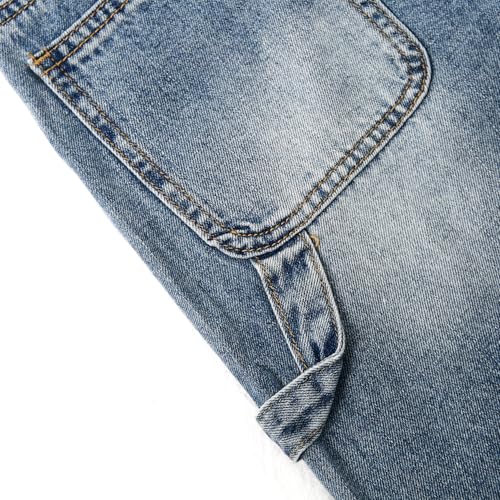 KIDSCOOL SPACE Girls' Wide-Leg Jeans, Elastic Band Inside Big Patchwork Flared Denim Pants4