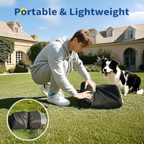 ABCPET Outdoor Inflatable Dog Bed for Small Dogs, Winter Outdoor Travel Dogs Met with Removeable Cover, Inflated Dog Bed Waterproof Summer Pet Mat with Anti-Slip Bottom, Army Green, 36x27 inch by ABCPET - Image 3