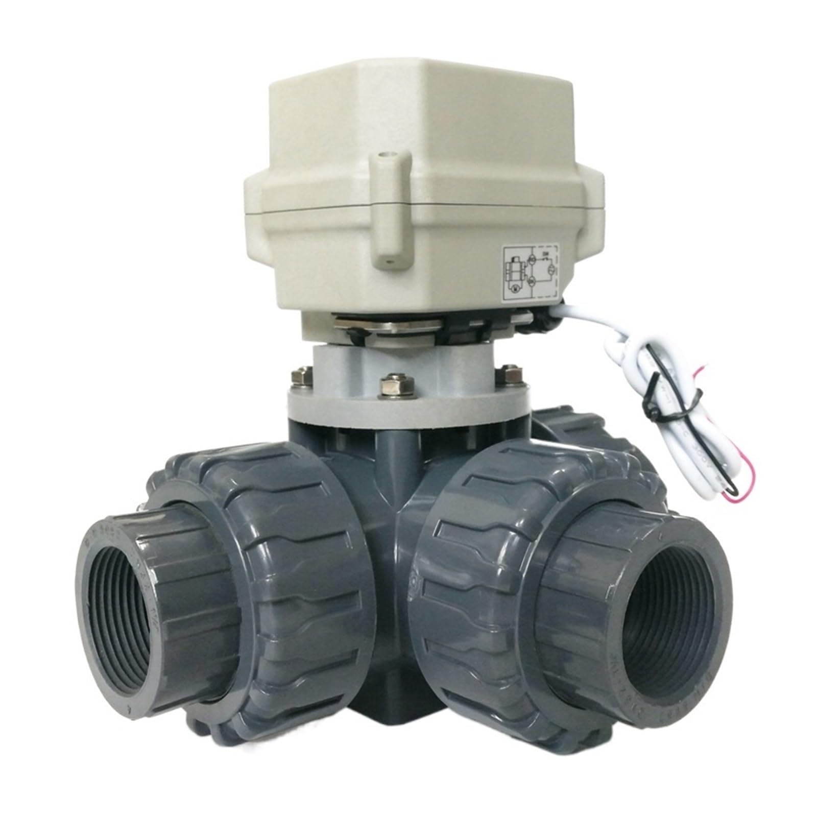 Válvula de bola eléctrica DN40 válvula de bola motorizada eléctrica de 3 vías válvula de agua accionada eléctrica de 11/2 "utilizada for piscina Piezas de válvulas de apertura y cierre de aire, g(L ty