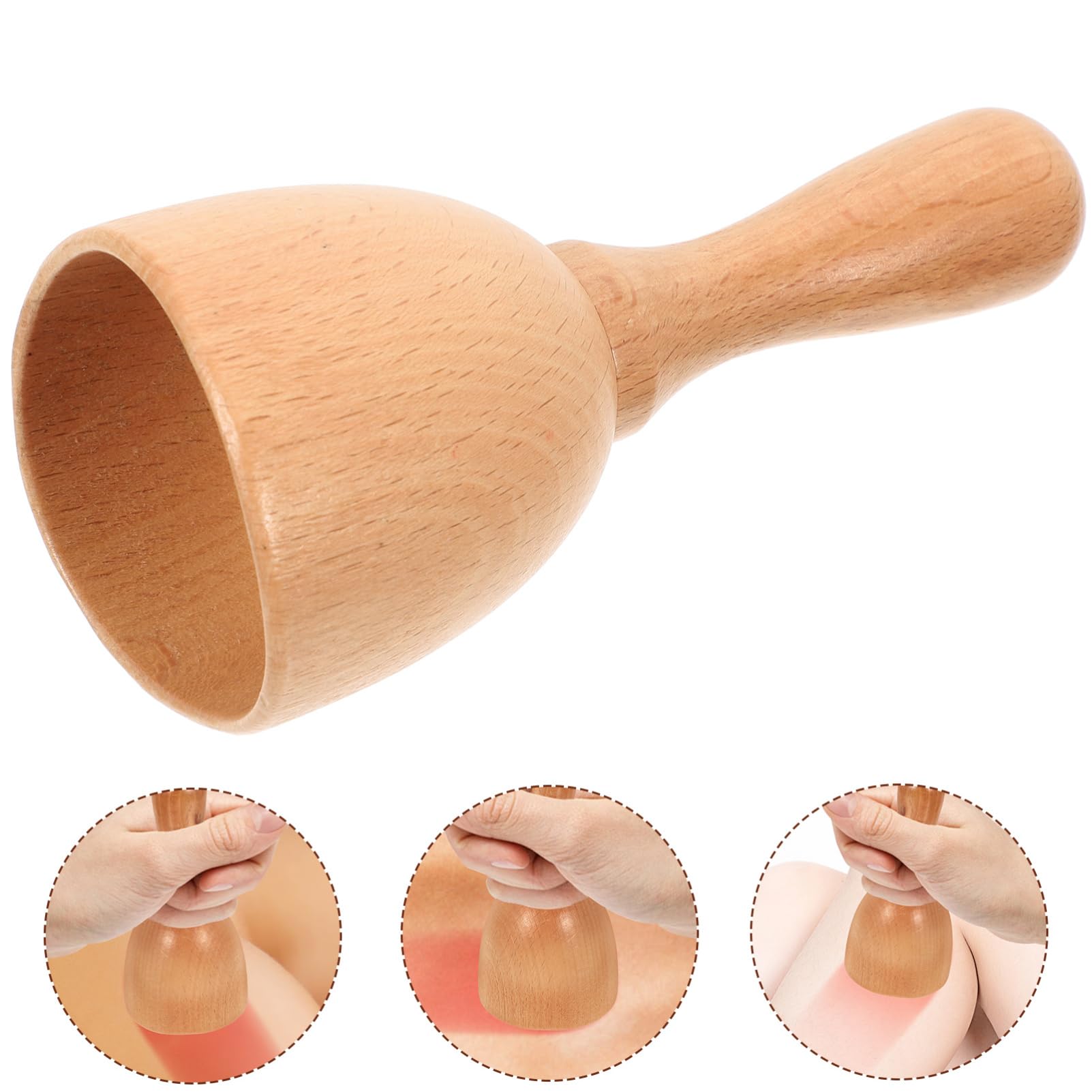 Mikikit Copa de Masaje de Madera para Maderoterapia Corporal Borde Liso y Diseño Único Adecuado para Yoga y Gimnasio