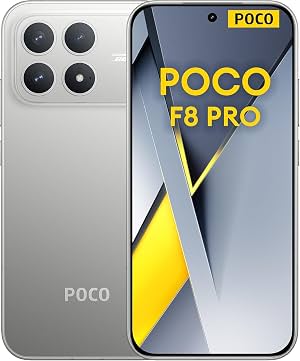 XIAOMI Poco F8 PRO 5G Ai (Compatible con Tmobile Mint Tello y Global) (512GB + 12GB) Ai 2K 6.59" Bose Sound 50MP Teléfono para Gamers NFC Doble SIM Desbloqueado Modelo 2510DPC44G (Titanio Plateado)