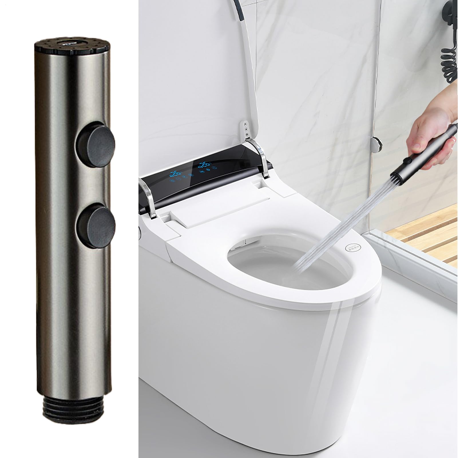 Spryskiwacz Toaletowy | Wężyk Ze Stali Nierdzewnej | Ręczny Bidet Z Regulacją Ciśnienia Wody Do Toalety - do Czyszczenia Toalety Łazienki Mycia Kobiecego Higieny Osobistej Prysznic