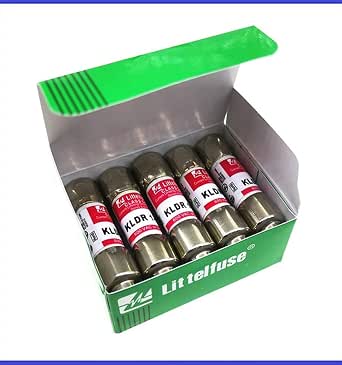 10x Littelfuse KLDR-10 Midget Fuses – 10A, 600Vac, Time Delay (KLDR10)