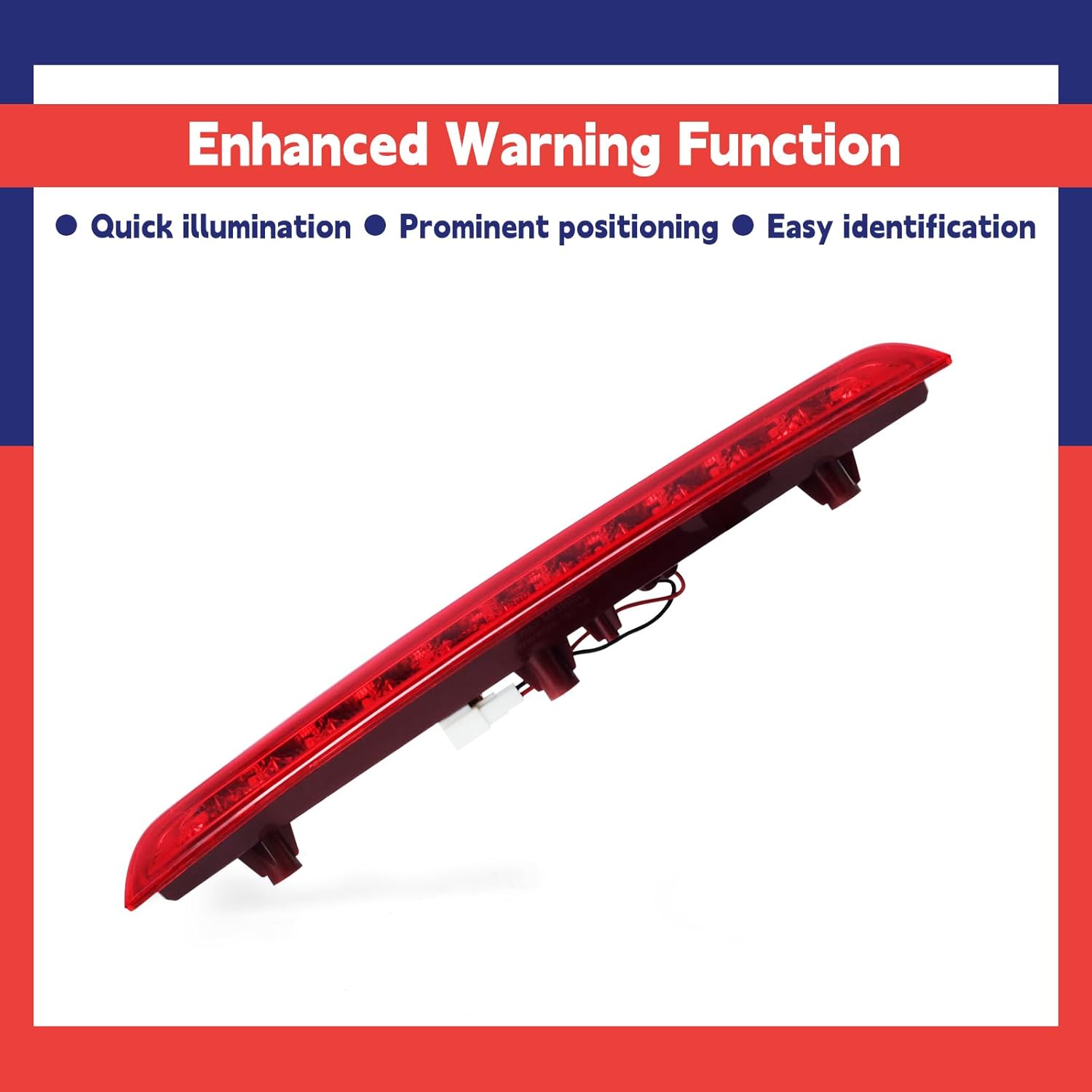 92750-2P000 High Mount Brake Light Compatible with Kia Sorento 2011-2015 without Rear Spoiler, Rear Center 3rd Third Stop Lamp Tail Lights Red Housing, Replace 927502P000