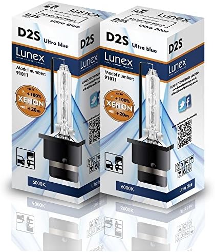 LUNEX D2S XENON 35W 85V P32d-2 Headlight Car Bulbs white light 6000K duobox (2 units)