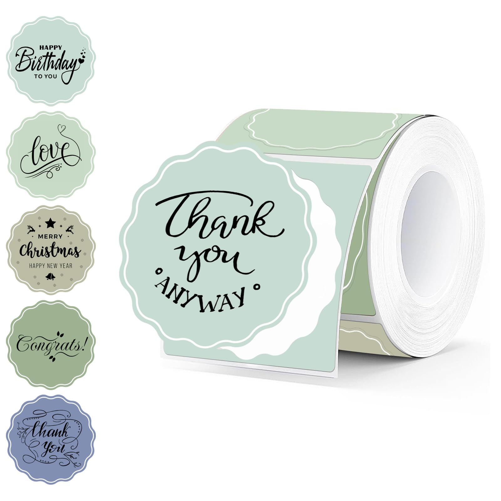 Photo 1 of 2 Inch Round Thermal Labels, Color Flower Thermal Sticker Labels for Small Business, Logo Design, Baking,500 Sheets/1 Roll (Muted Summer)