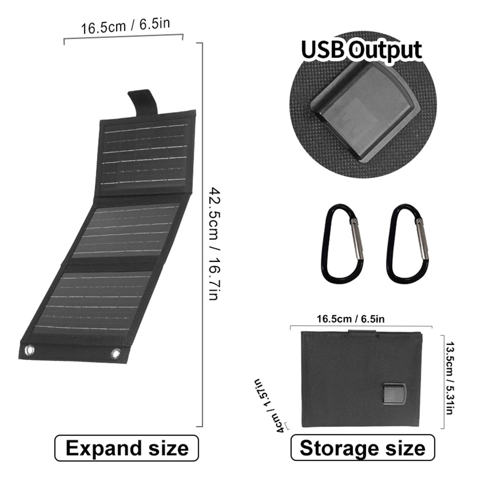 Cargador Solar para Móvil Portátil Carga Rápida Exterior Plegable | Cargador Solar Plegable para Teléfono Móvil Tabletas, Cámaras, Auriculares Para Camping, Senderismo, Viajes Y Al Aire