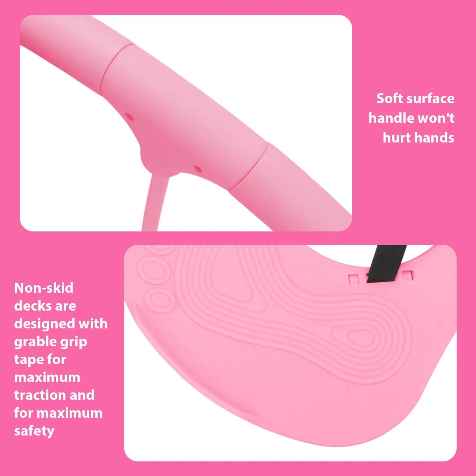 Pogo - Pallone da salto, con manico, per bambini, per attività all'aria aperta, per bambini, adulti, sport, gioco e fitness (rosa)
