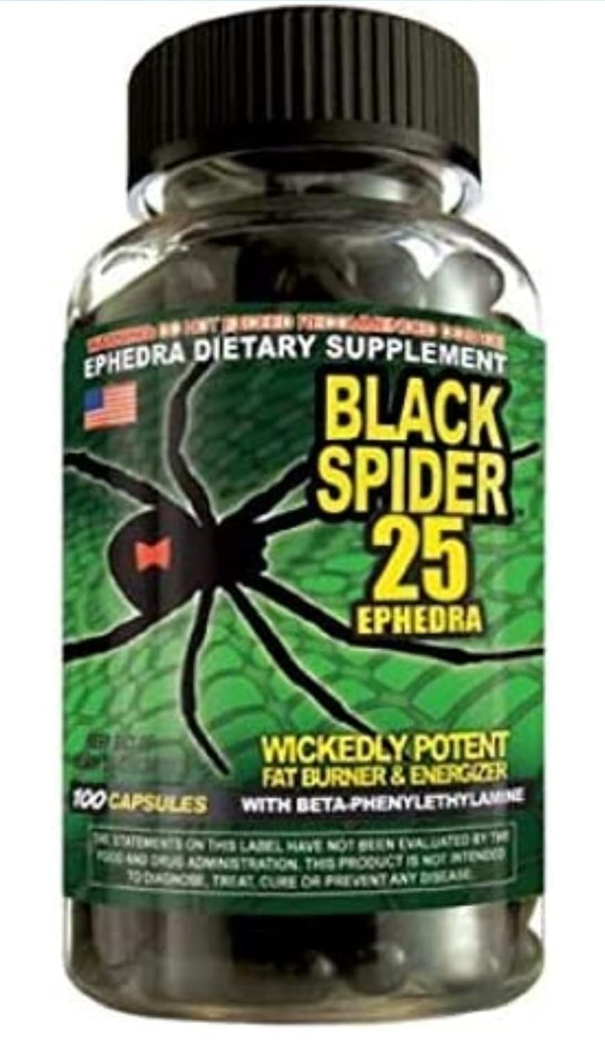 Cloma Black Spider 25 Ephedra Fat Burner - 100Capsules