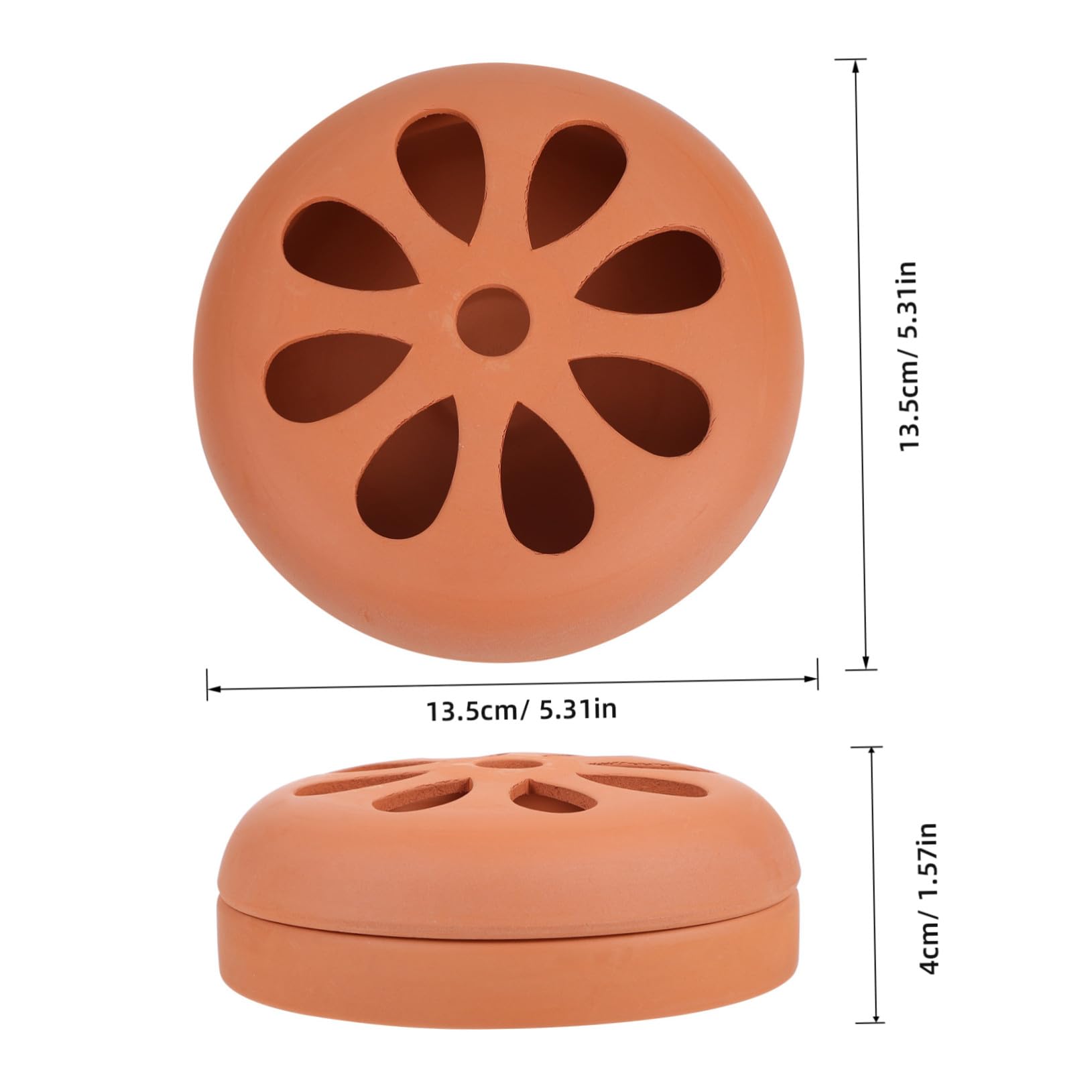 DECHOUS 2 Pezzi Porta Zampirone Terracotta, Bruciatore di Incenso in Terracotta Coperchio Traforato, Facile da Pulire, per Esterni e Campeggio