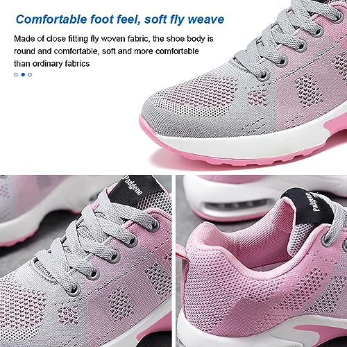 Image of Padgene Womens Sneakers Air Cushion Running Shoes Lightweight Tennis Walking Shoes Mesh Breathable Gym Work Fashion Sneakers Athletic Comfortable Casual