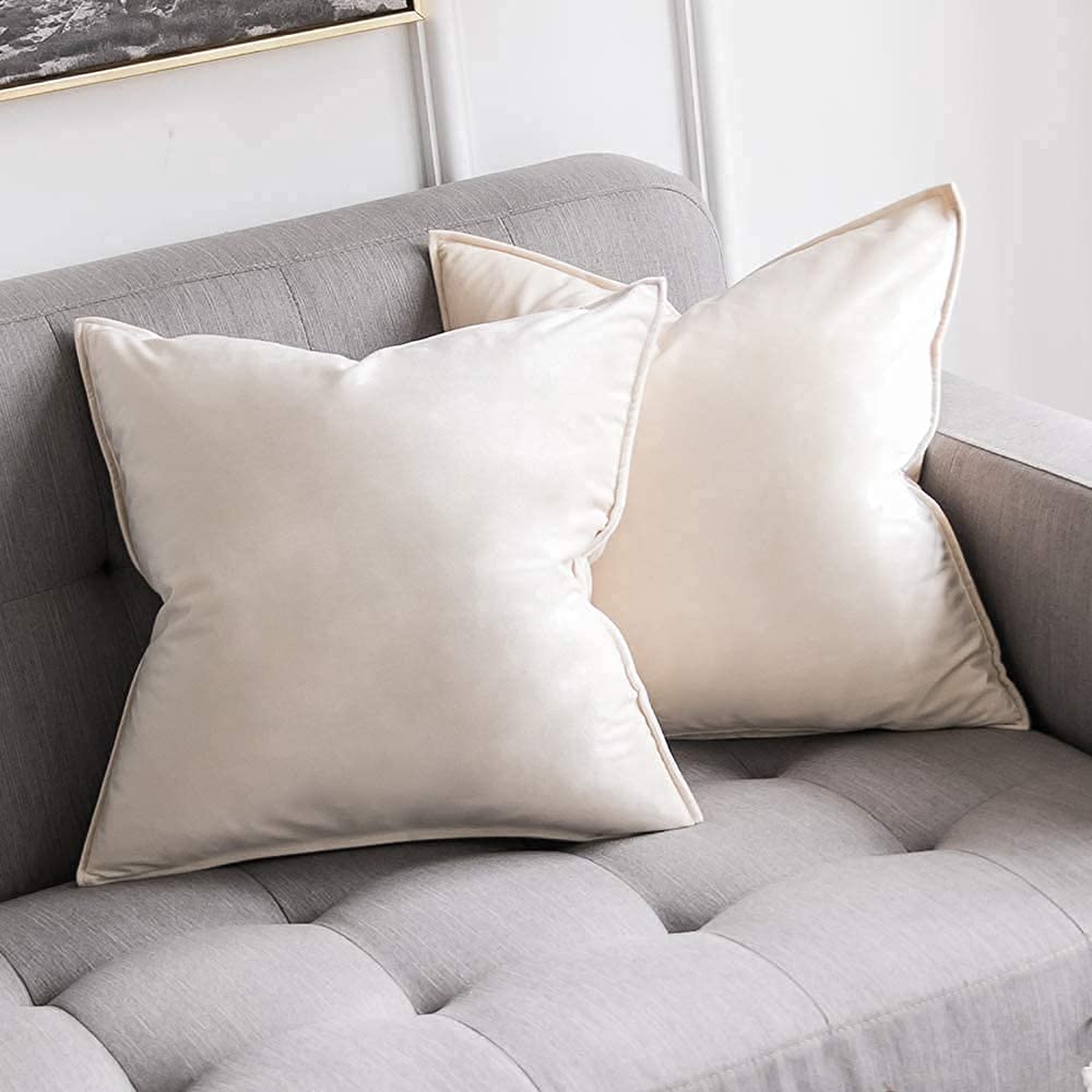 CottonFry Ultra Soft Velvet Cushion Covers Set of 2 Piece (16x16, Cream) (B09RW1GZCS) Amazon Price History, Amazon Price Tracker