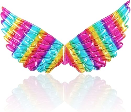 Eyret Alas de hada arcoíris para niñas pequeñas alas brillantes accesorio de disfraz para niños