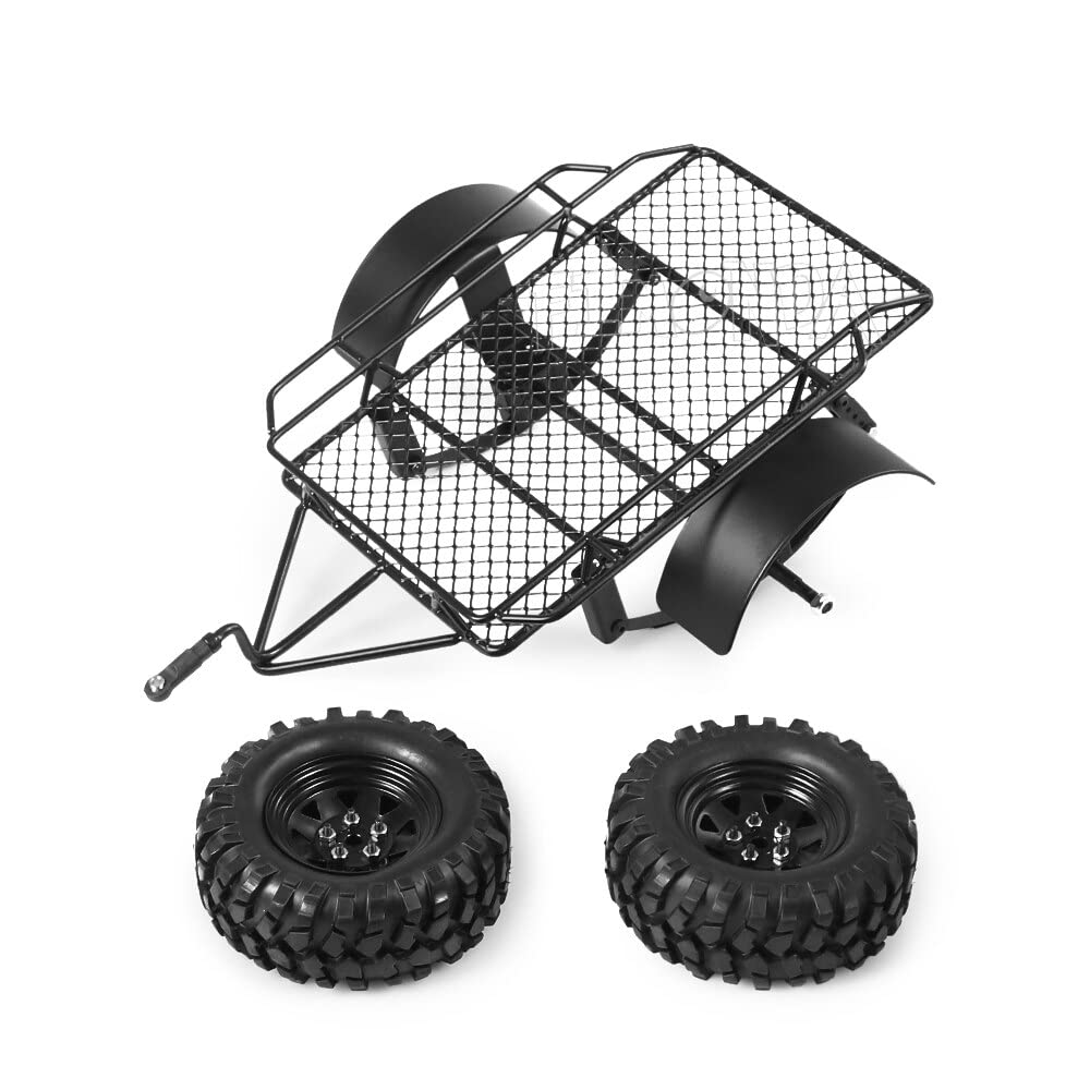 【Części zabawki zdalnego sterowania】 RC Car Metal Hitch Mount Trailer Truck Hauler dla 1/10 RC Crawler Traxxas TRX4 Axial SCX10 90046 Tamiya CC01 RC4WD D90 TF2 -Materiały przyjazne dla środowiska