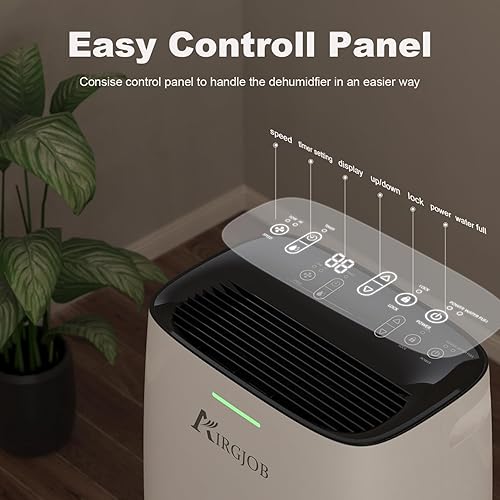 Miniatura 6 de Deshumidificador de 32 pintas para sótanos  Deshumidificador con drenaje automático o manual  Deshumidificador compacto con control inteligente de