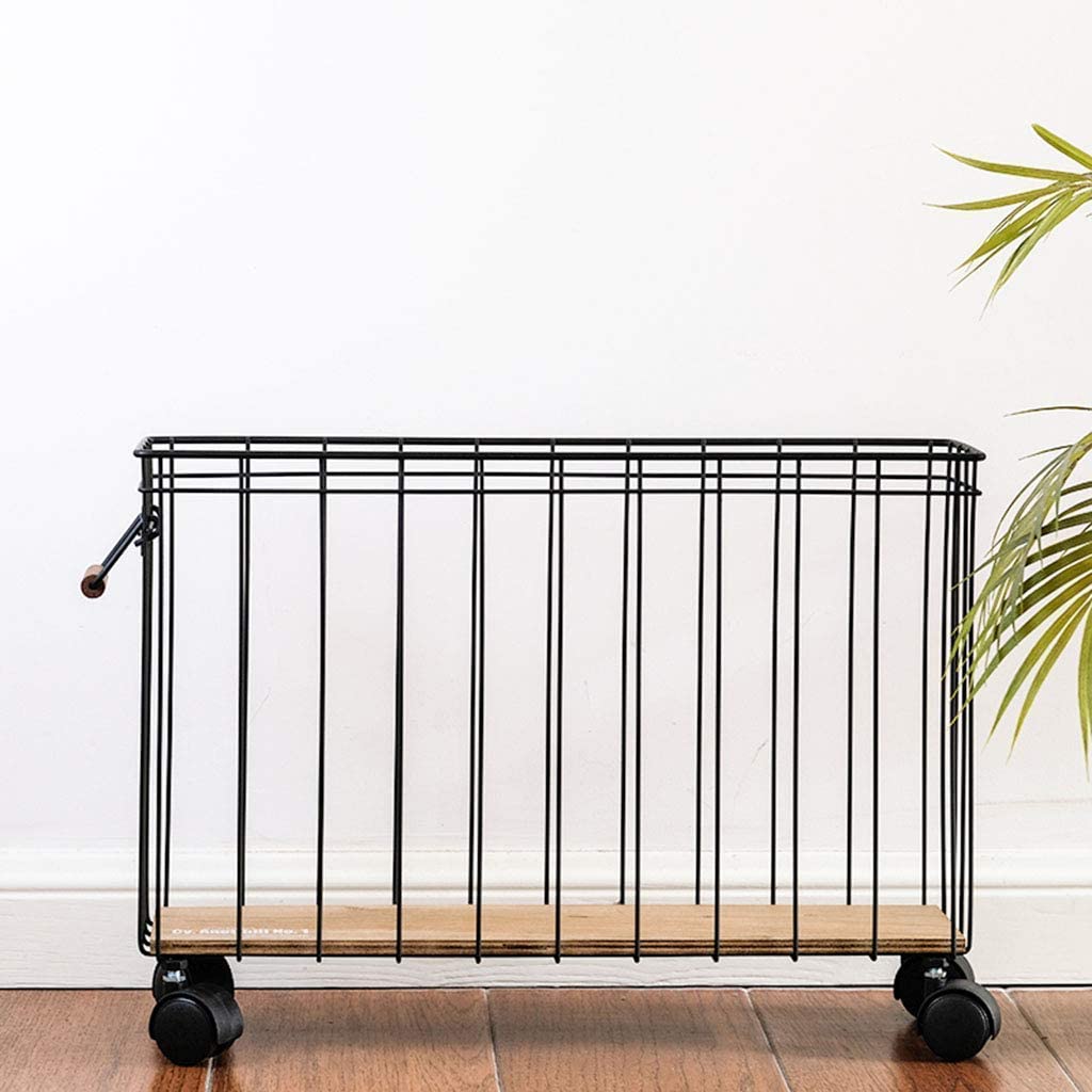 OGFC 2867941 Rack Wrought Iron Magazine Storage Basket Quilted Rack Home Finishing Basket Hand Basket-image-6