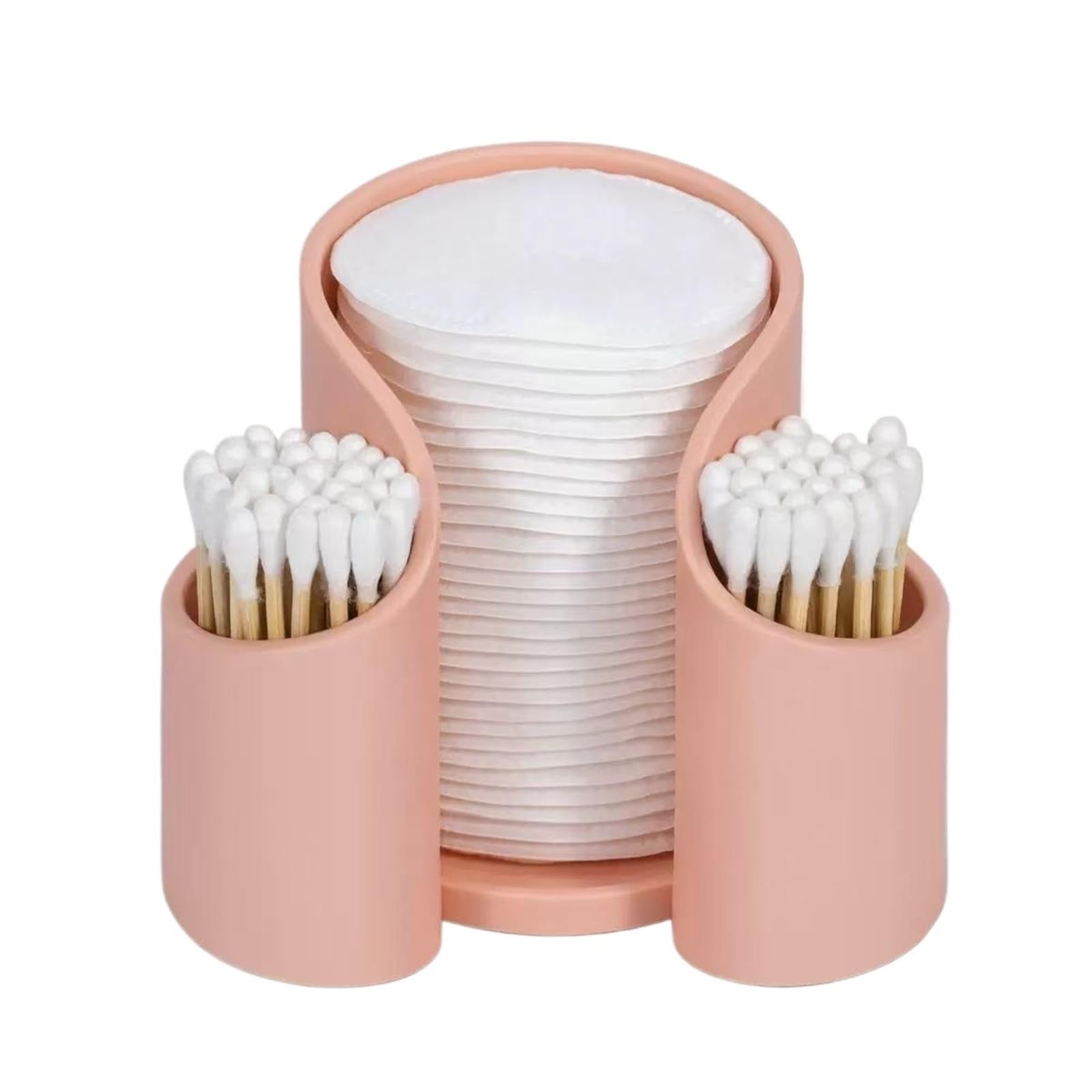 AHUFGN Cotton Pad Holder Cotton Pad QTips Holder, Bathroom Cups Dental Floss Dispenser, Storage Organizer For Paper Cup(Pink)