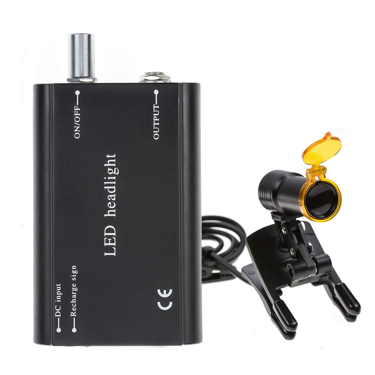NSKI Lampe 5 W en plastique avec filtre et clip de ceinture - Batterie rechargeable (noir)