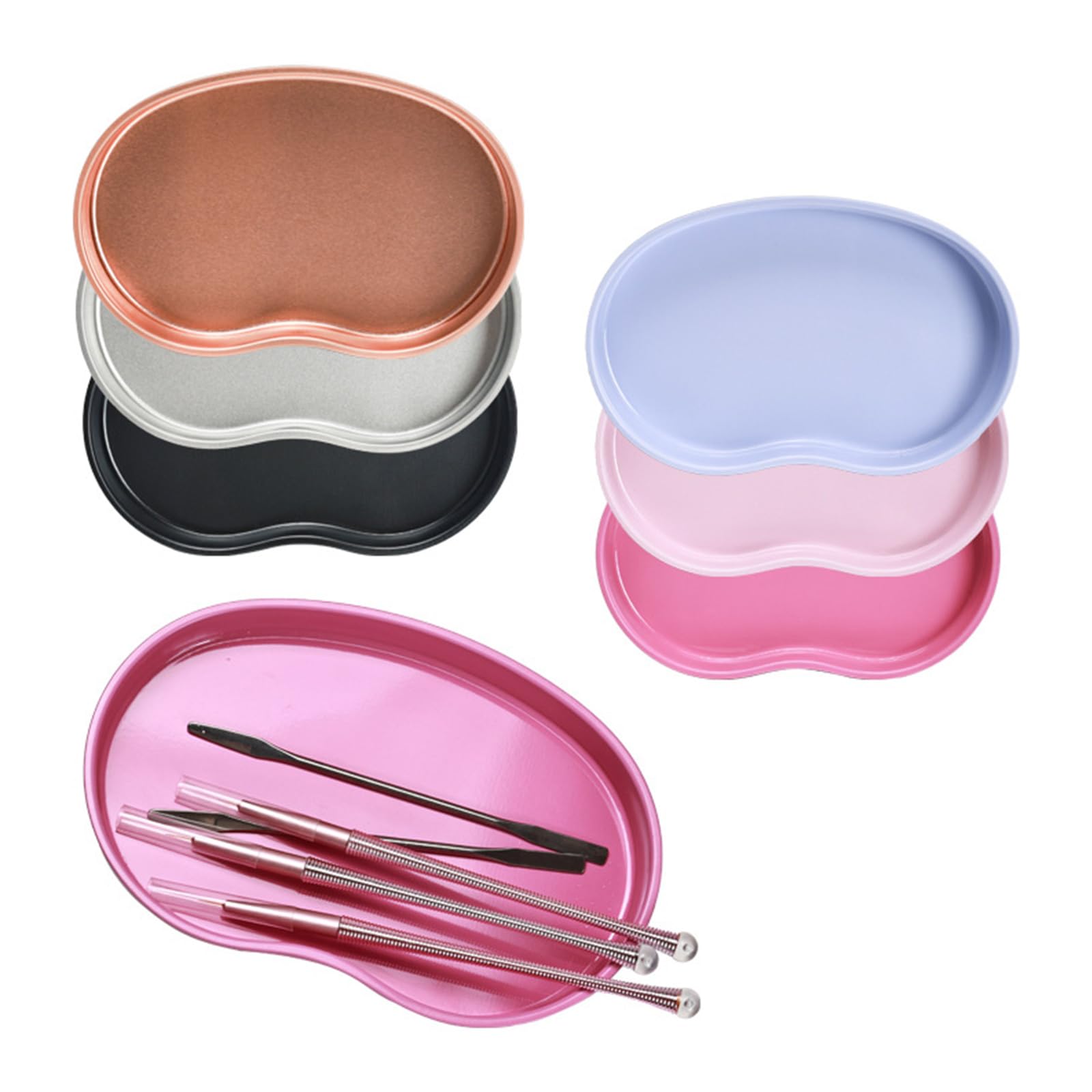 Nagelbürste Werkzeug Ausrüstung Geschirr Nagelschere Platte Kosmetik Aufbewahrung Pinzette Edelstahl Tablett Multifunktionales Nagelwerkzeug Sonstiges