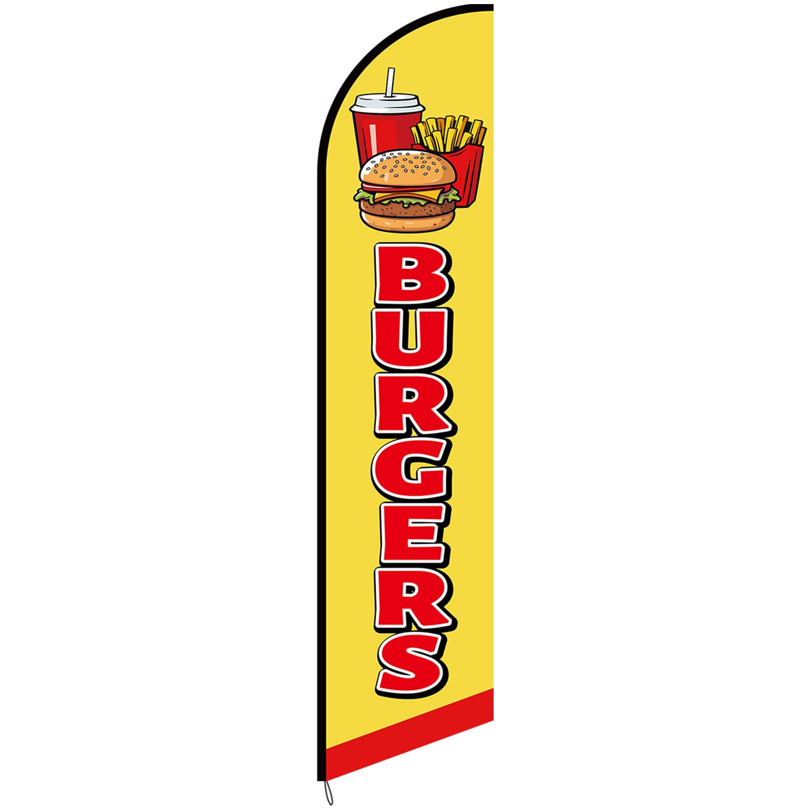 Snapklik.com : Mindsoft 2.5 X 12 Ft Burgers Feather Flag - Windless ...