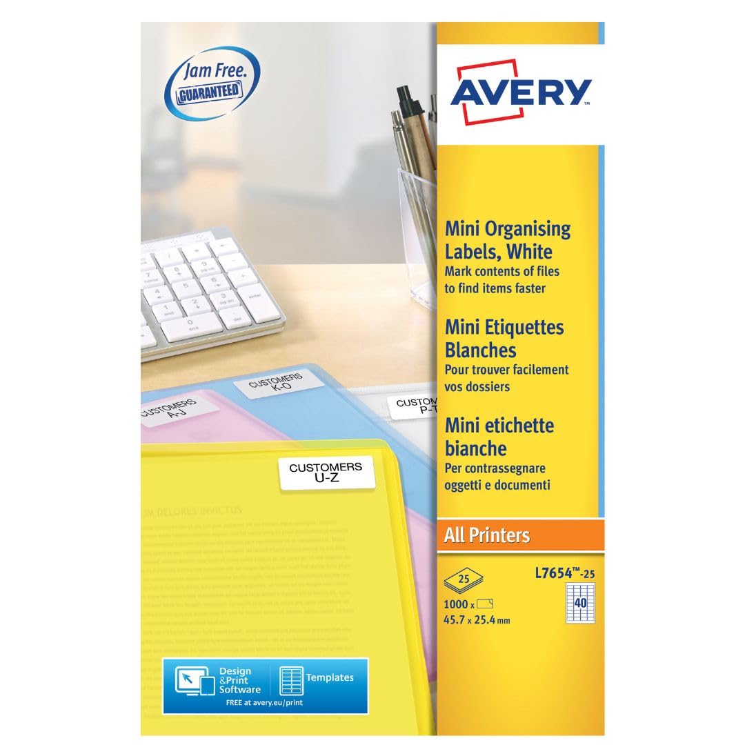 Avery Mini Multipurpose Labels Laser 40 per Sheet 45.7x25.4mm White