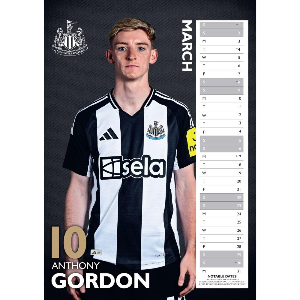 2025 Calendar Newcastle United FC Month to View A3 Football Calendar Official Product - Image 2