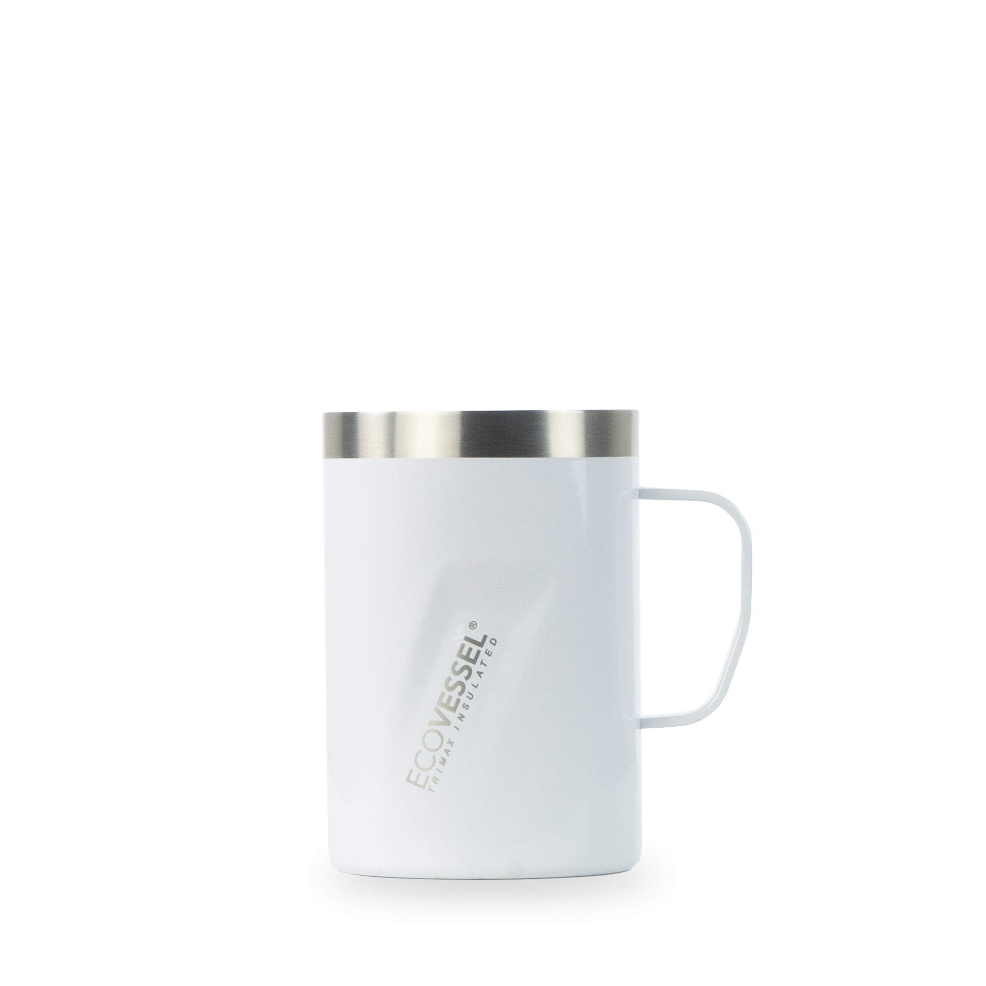 EcoVessel Transit-12oz/355ml Triple Insulated Stainless Steel Hot or Cold Drinking Bottle , White Pearl, 12oz