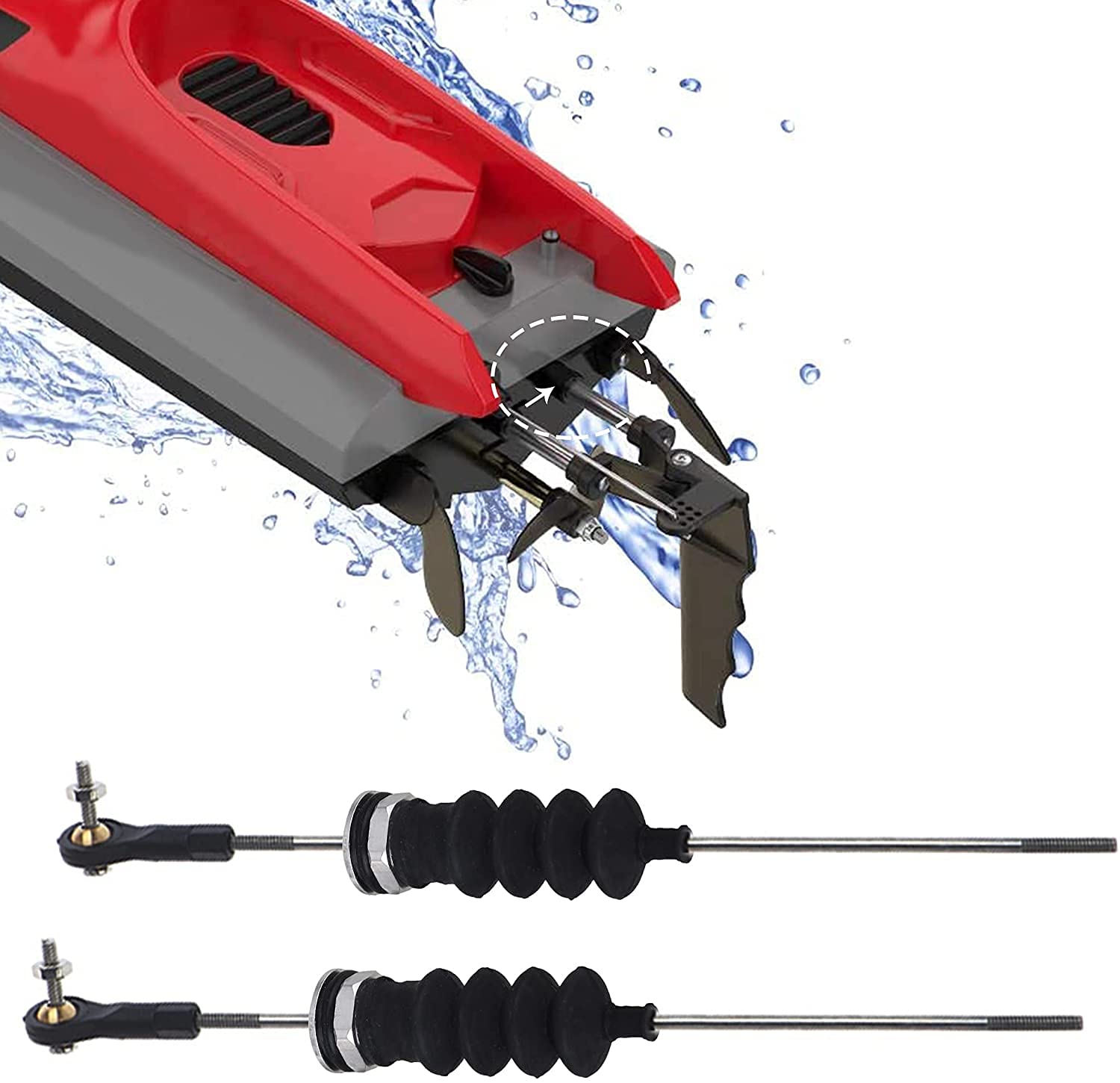 5 PCS RC Barca Di Gomma A Soffietto Radio Box Guarnizioni Con Alluminio Di Montaggio Servo Del Timone Asta Di Spinta Di Tenuta Per RC Elettrico Modello Di Barca 32/42 Millimetri - Foto 11