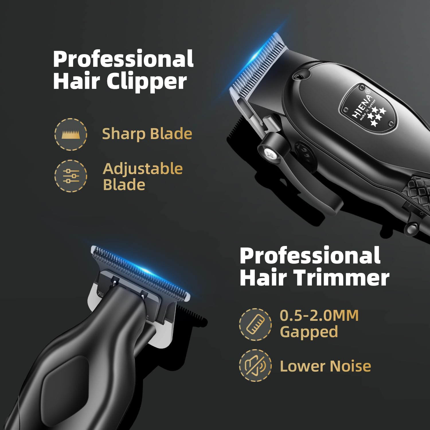 Cordless Hair Clippers for Men, Hair/Beard Trimmer Hair Cutting Kit