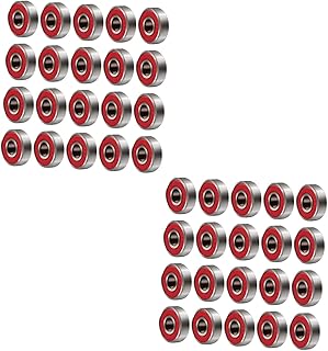 VANZACK Rolamentos 40 Peças 608 Rolamentos De Skate Rolamentos De Esferas Rolamentos De Roda Rolamentos De Skates Rolamento De Roda De Skate De Gelo Tampa De Borracha