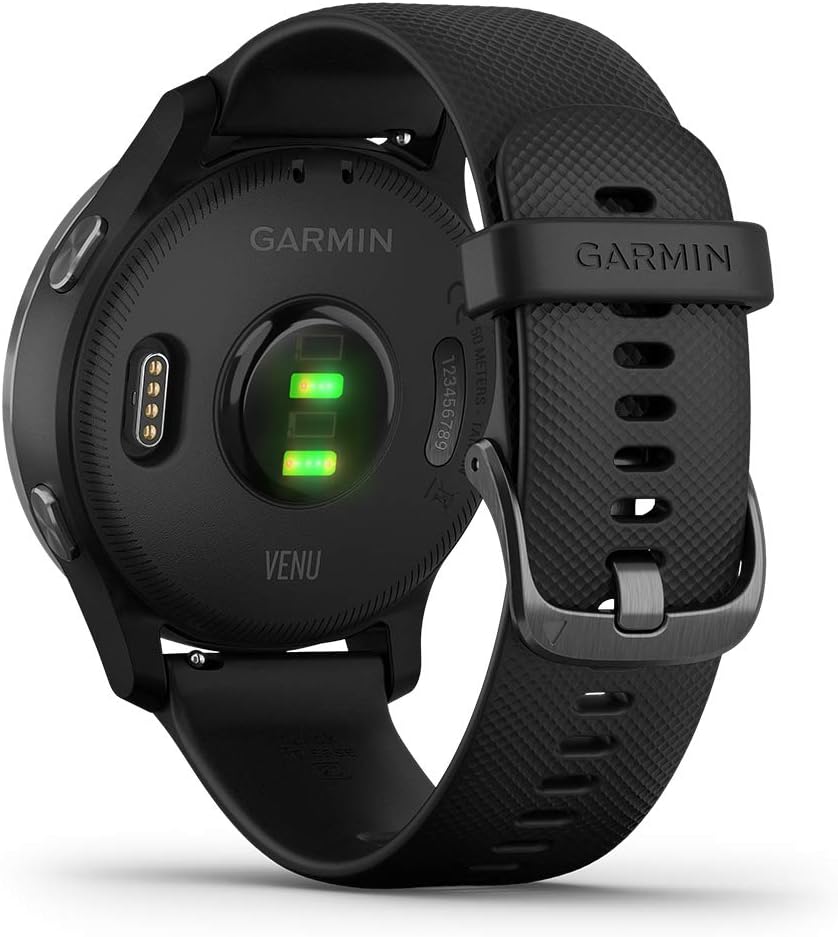 garmin venu blackslate fitness smartwatch for men women stylish stunning amoled touchscreen watch with animated workouts music gift box b